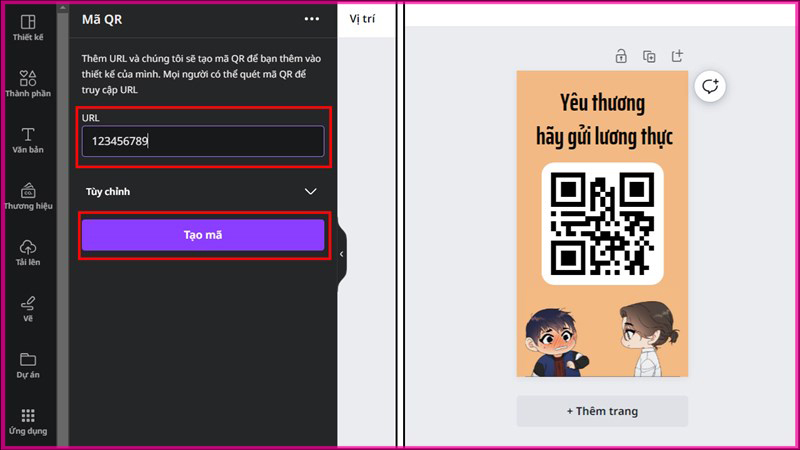Cách tạo mã QR trên Canva bước 4