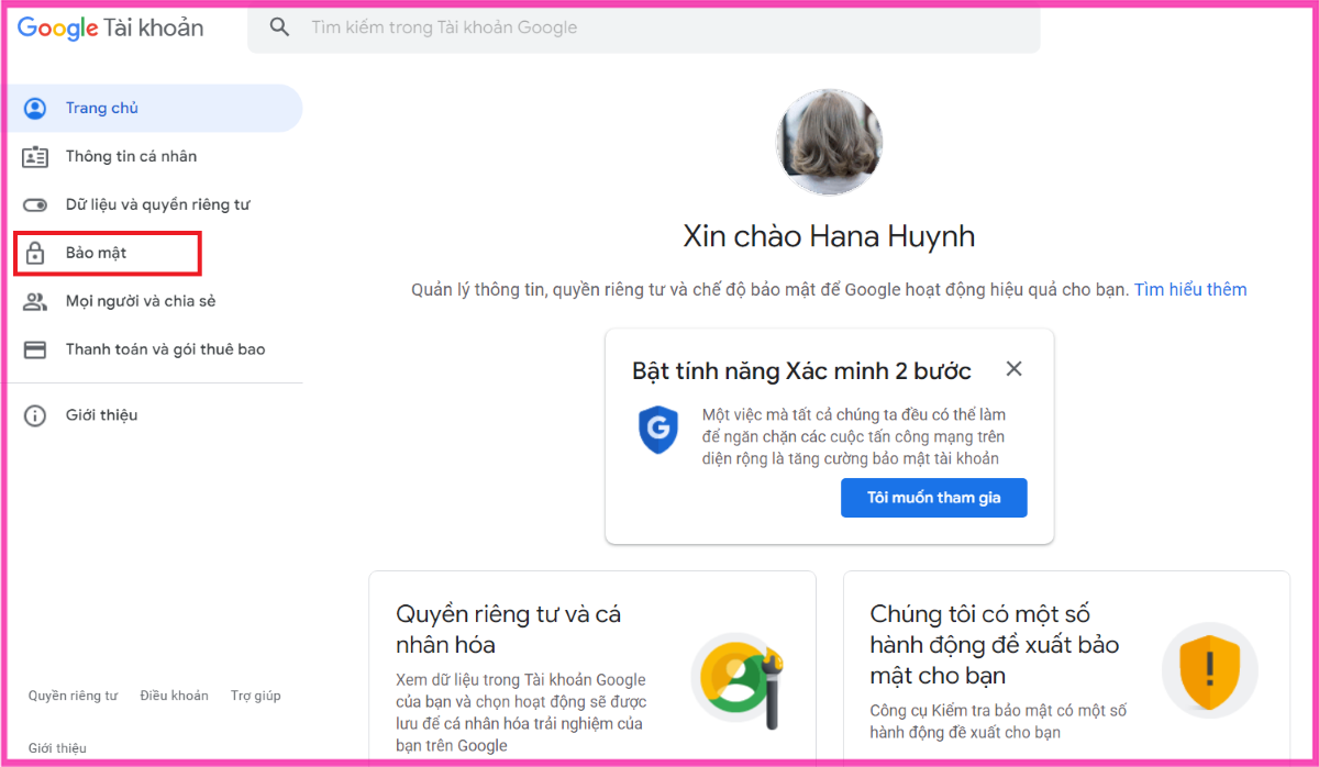 Cách tạo mật khẩu ứng dụng Gmail trên máy tính bước 2