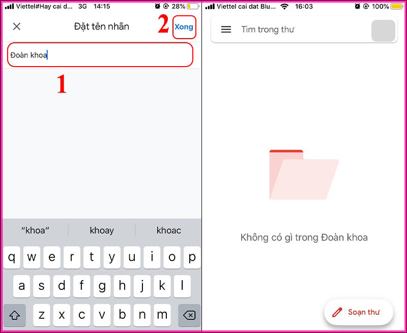 Cách tạo nhãn trong Gmail trên điện thoại bước 3