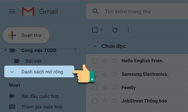 Cách tạo nhãn trong Gmail trên máy tính bước 1