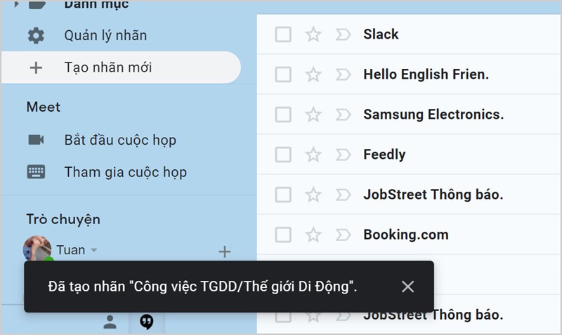 Cách tạo nhãn trong Gmail trên máy tính bước 3.2