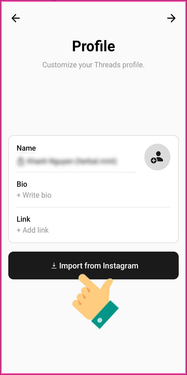 Cách tạo tài khoản Threads trên điện thoại bước 3.2