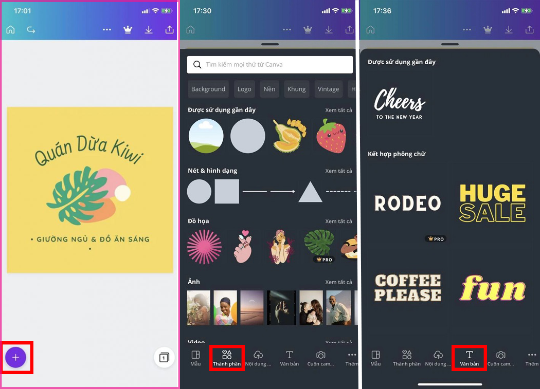 Cách thiết kế logo trên Canva thực hiện trên điện thoại bước 2.1