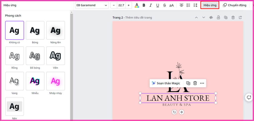 Cách thiết kế logo trên Canva thực hiện trên máy tính bước 3