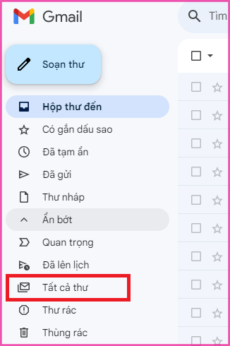 Cách tìm và chuyển thư đã lưu trữ Gmail trên thiết bị máy tính bước 1