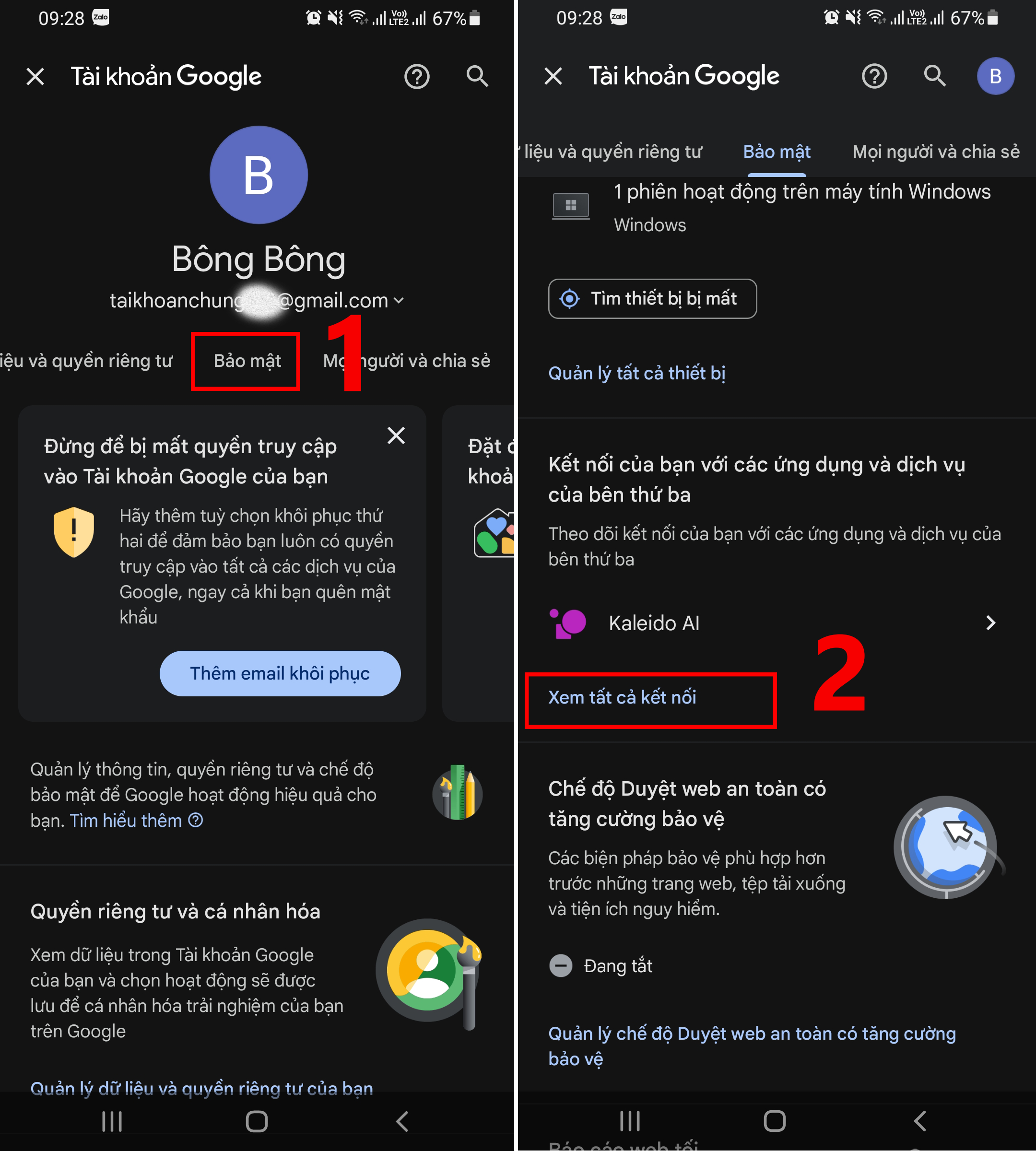 Cách xóa các tài khoản liên kết với Gmail trên điện thoại bước 3