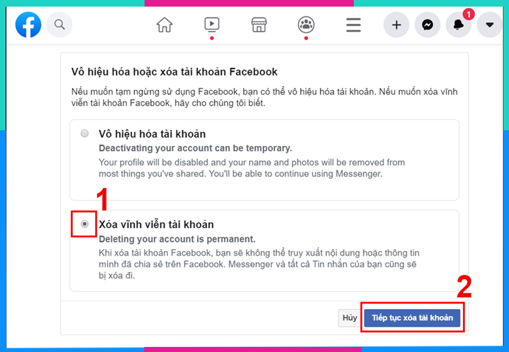 Bỏ túi cách xóa tài khoản Messenger siêu đơn giản