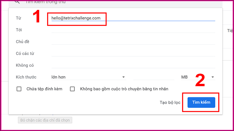 Cách xóa tất cả thư của người gửi cụ thể trong Gmail bước 3