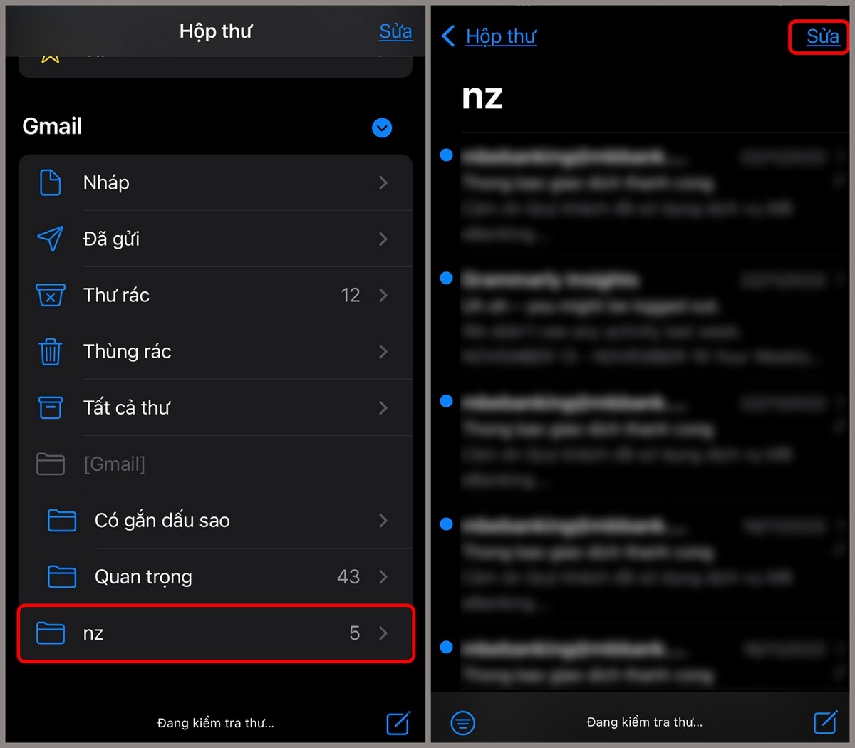 Cách xóa thư trong một thư mục bất kỳ bước 1