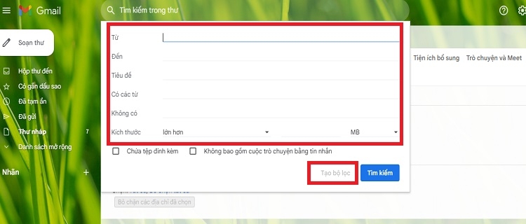 Chặn mail quảng cáo bằng cách tạo bộ lọc bước 3