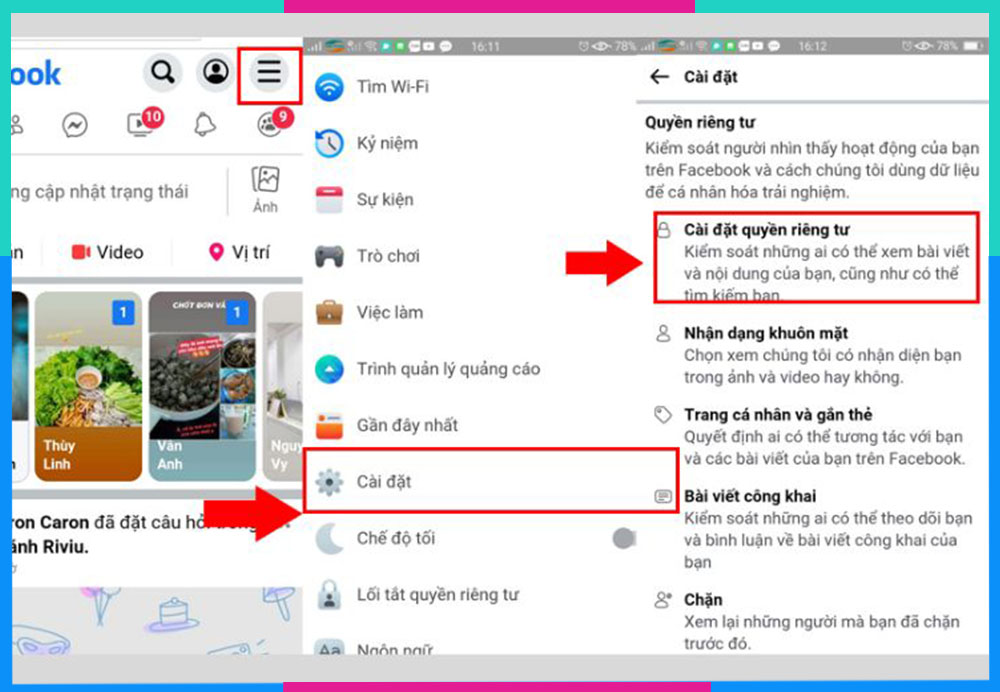 Cách để biết ai vào Facebook của mình bằng điện thoại B1