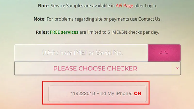 Cách kiểm tra iCloud ẩn trên iPhone bằng IMEI bước 5