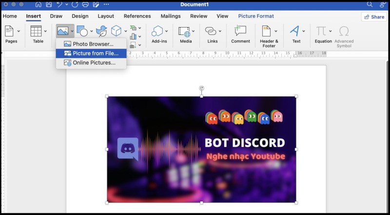 Chèn tệp Canva trực tiếp vào Word bước 3