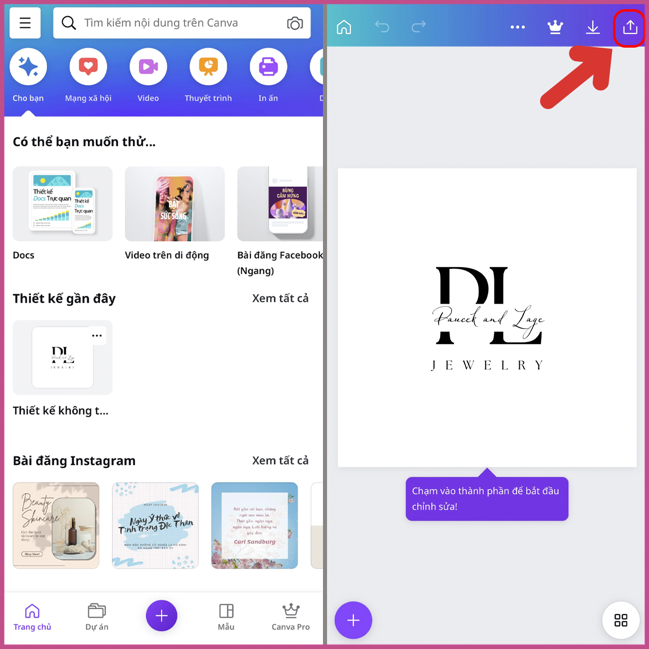 Chuyển Canva sang PowerPoint bằng điện thoại bước 2
