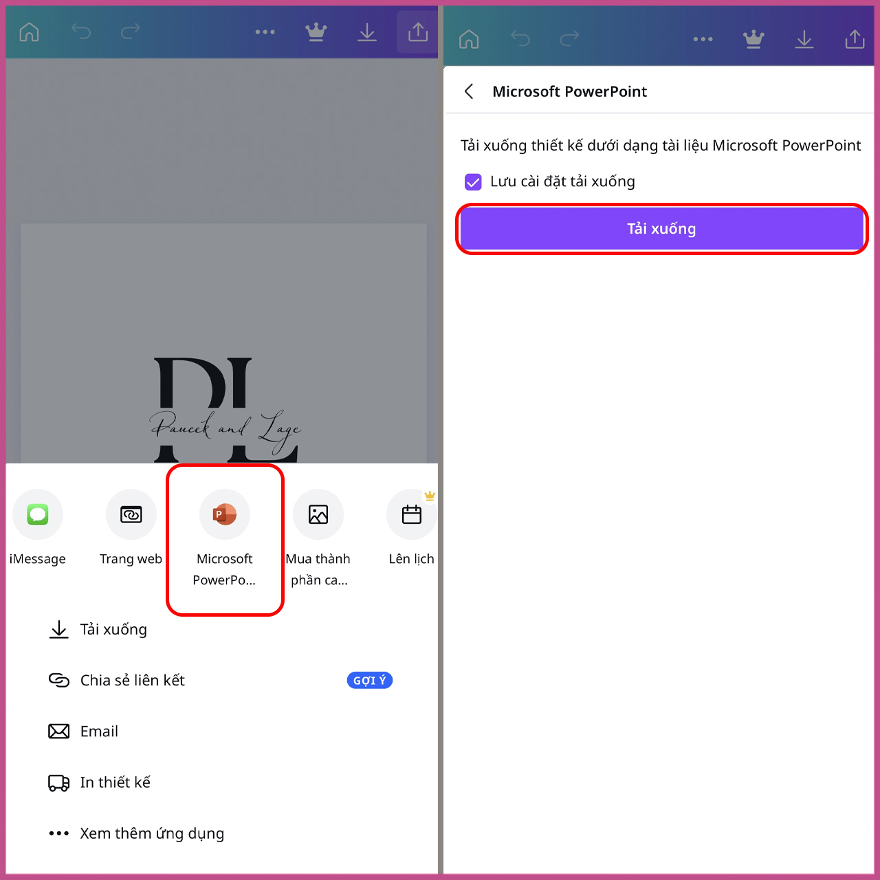 Chuyển Canva sang PowerPoint bằng điện thoại bước 3