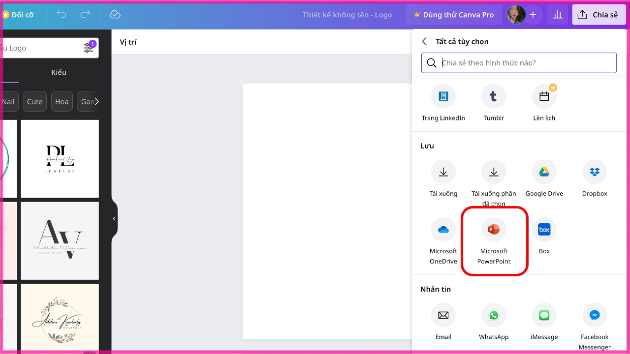 Chuyển Canva sang PowerPoint bằng máy tính bước 3