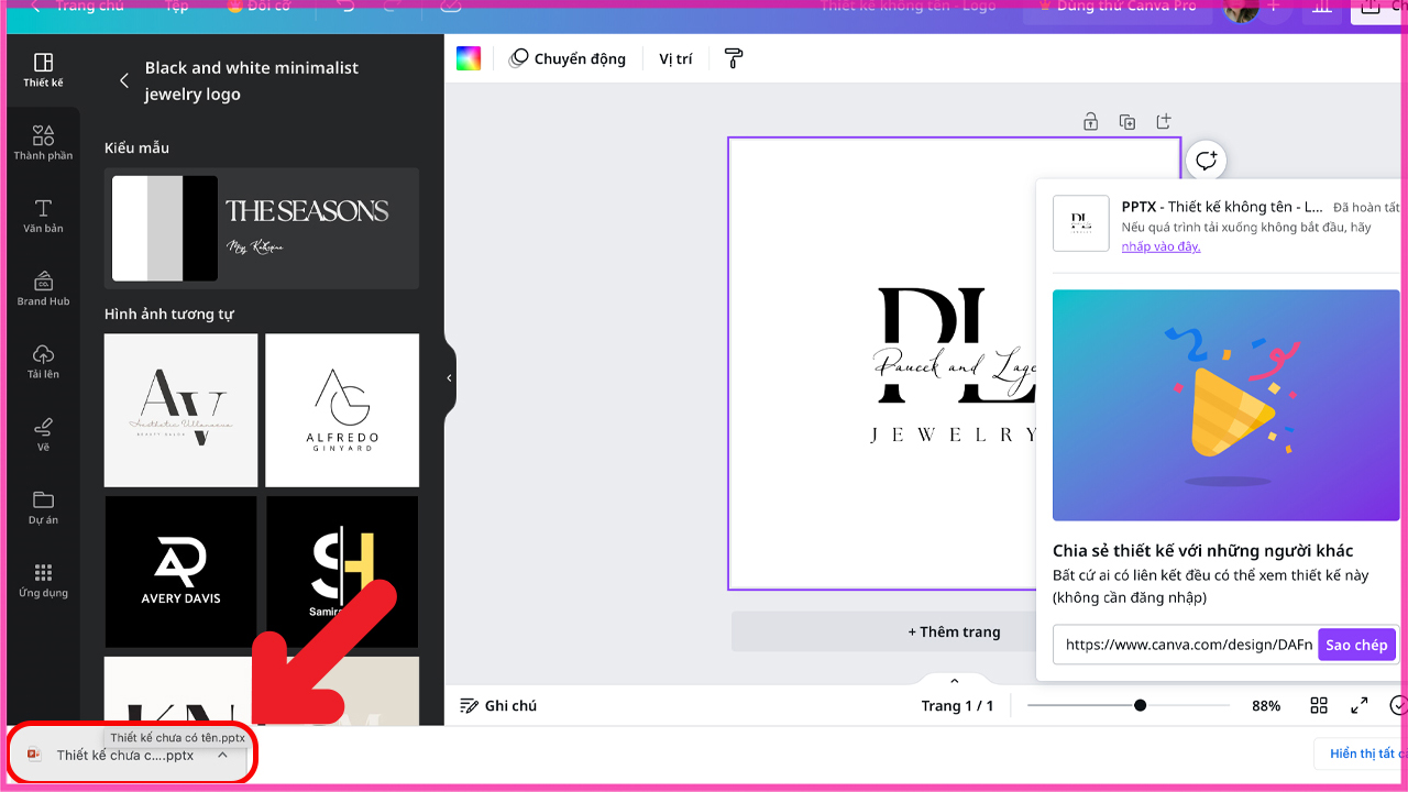 Chuyển Canva sang PowerPoint bằng máy tính bước 5