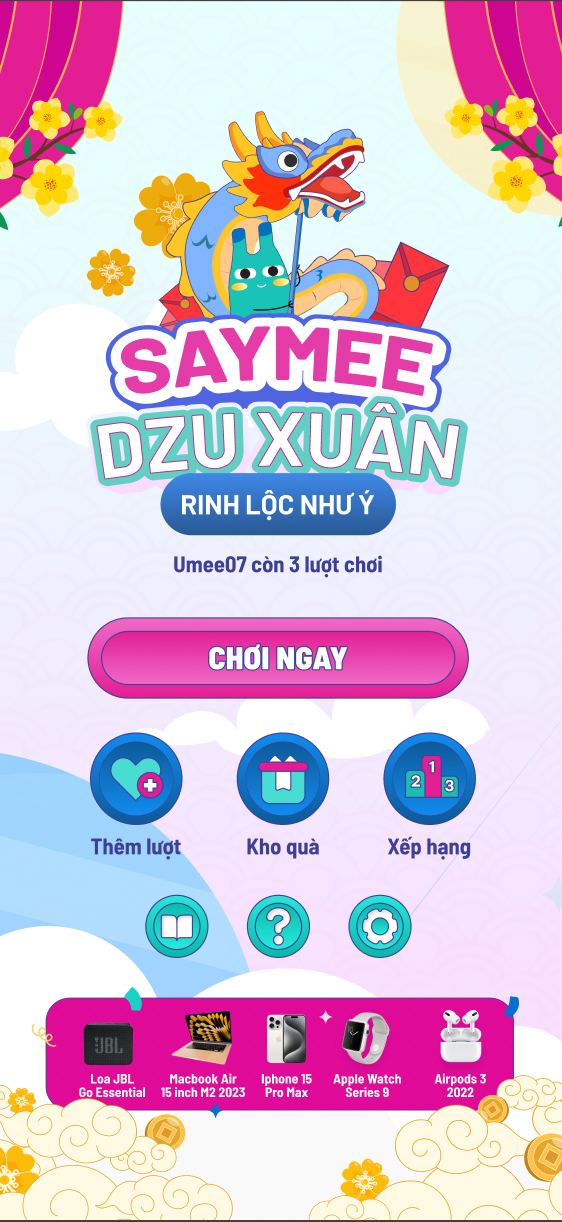 Đăng nhập Saymee Dzu Xuân