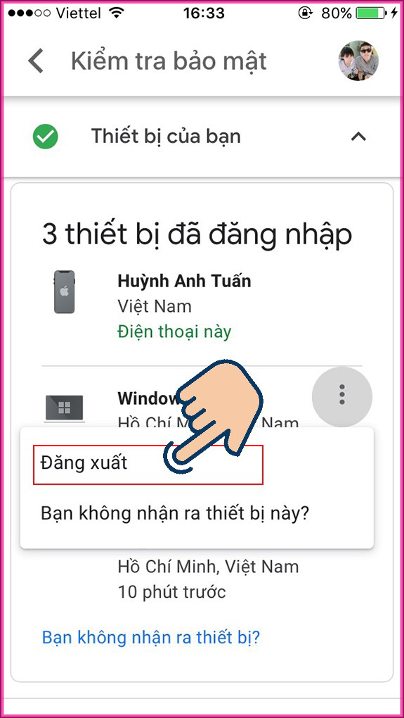 Đăng xuất Gmail từ xa trên điện thoại bước 10