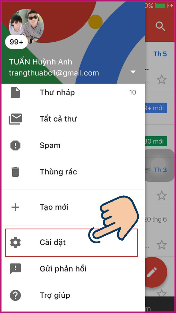Đăng xuất Gmail từ xa trên điện thoại bước 3
