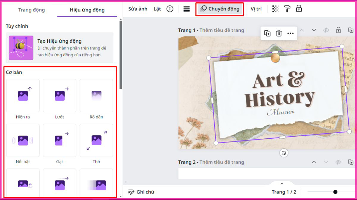 Điều chỉnh thứ tự các thành phần thiết kế trên trang với tính Năng Vị Trí (Position) Bước 3