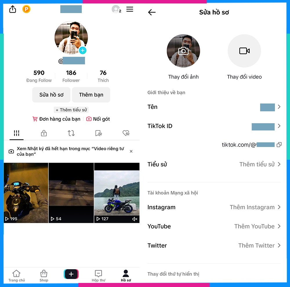 Cách đổi tên TikTok trên Android B2