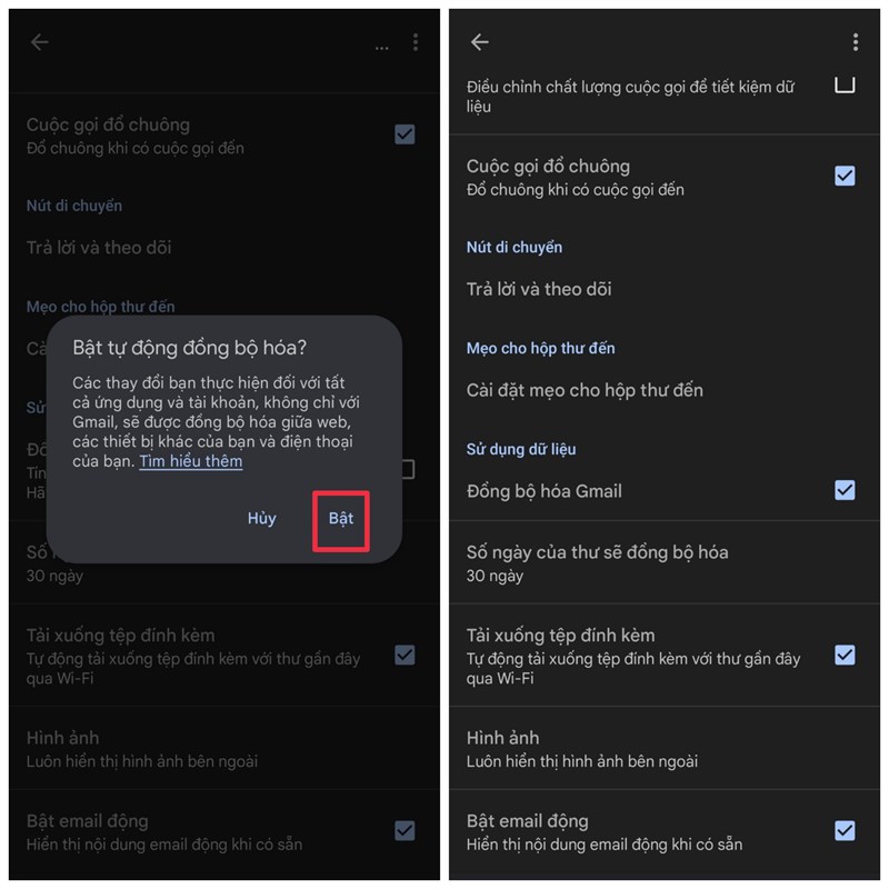 Đồng bộ hóa Gmail bước 3