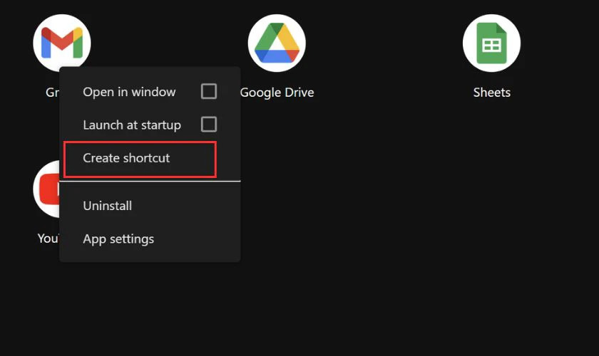 Đưa Gmail ra màn hình máy tính bằng Chrome App bước 2
