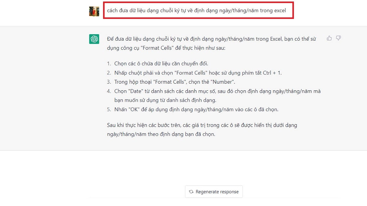 cách sử dụng Chat GPT để học Excel