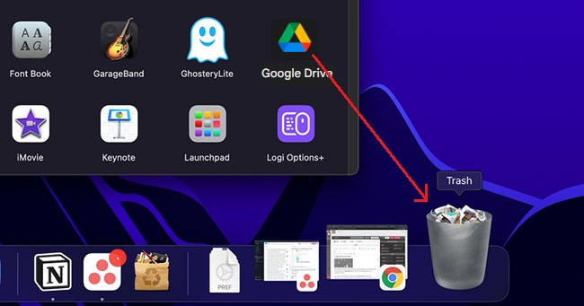 Gỡ Google Drive trên máy tính macOS