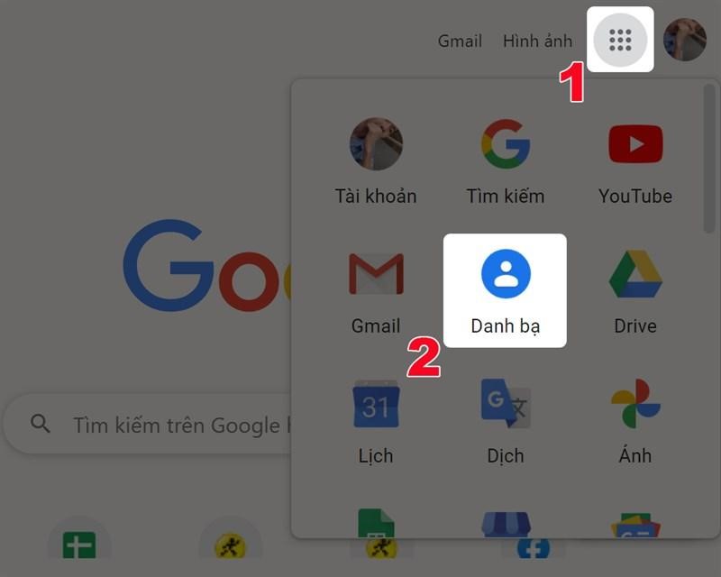 Gợi ý cách lấy danh bạ từ Gmail về máy tính bước 1