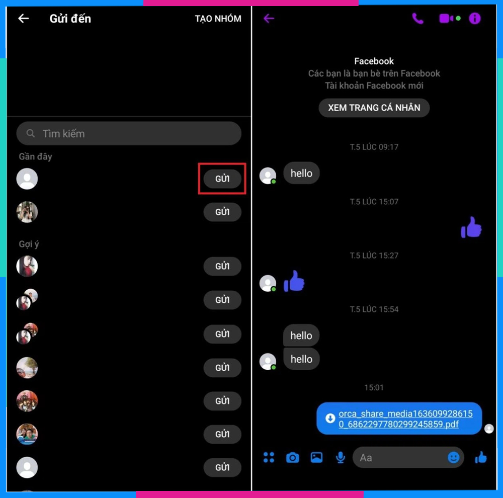 Gửi file qua Messenger thành công với 3 cách đơn giản dưới đây