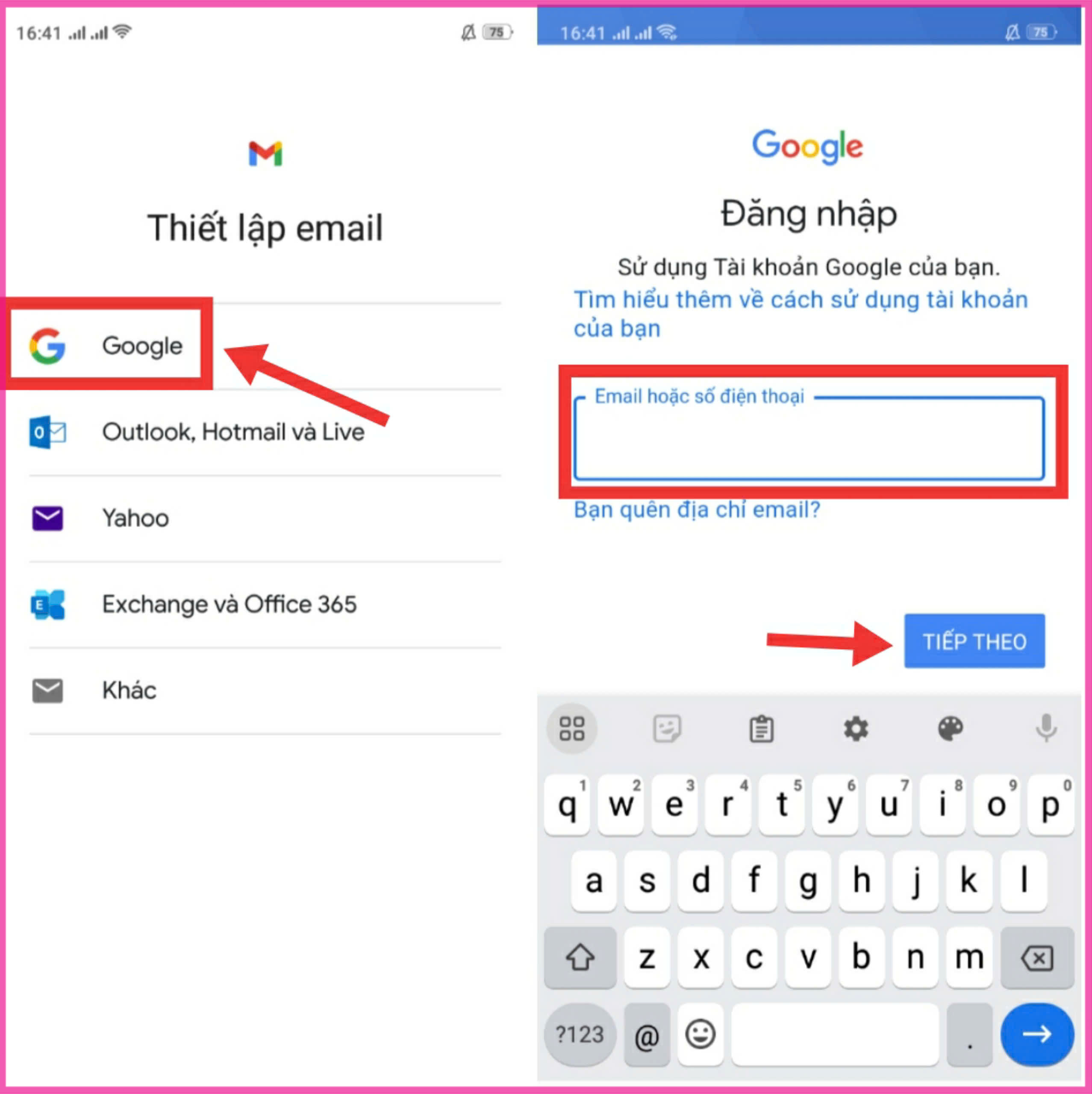 Hướng dẫn cách đăng nhập 2 Gmail trên Android bước 3