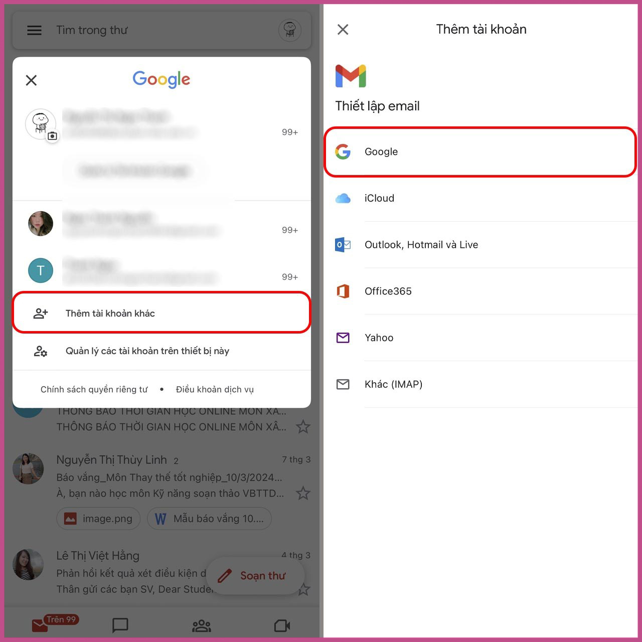 Hướng dẫn cách đăng nhập 2 Gmail trên iPhone bước 1