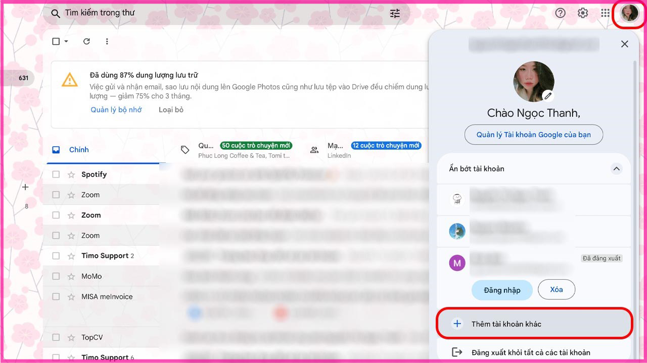 Hướng dẫn cách đăng nhập 2 Gmail trên máy tính bước 1