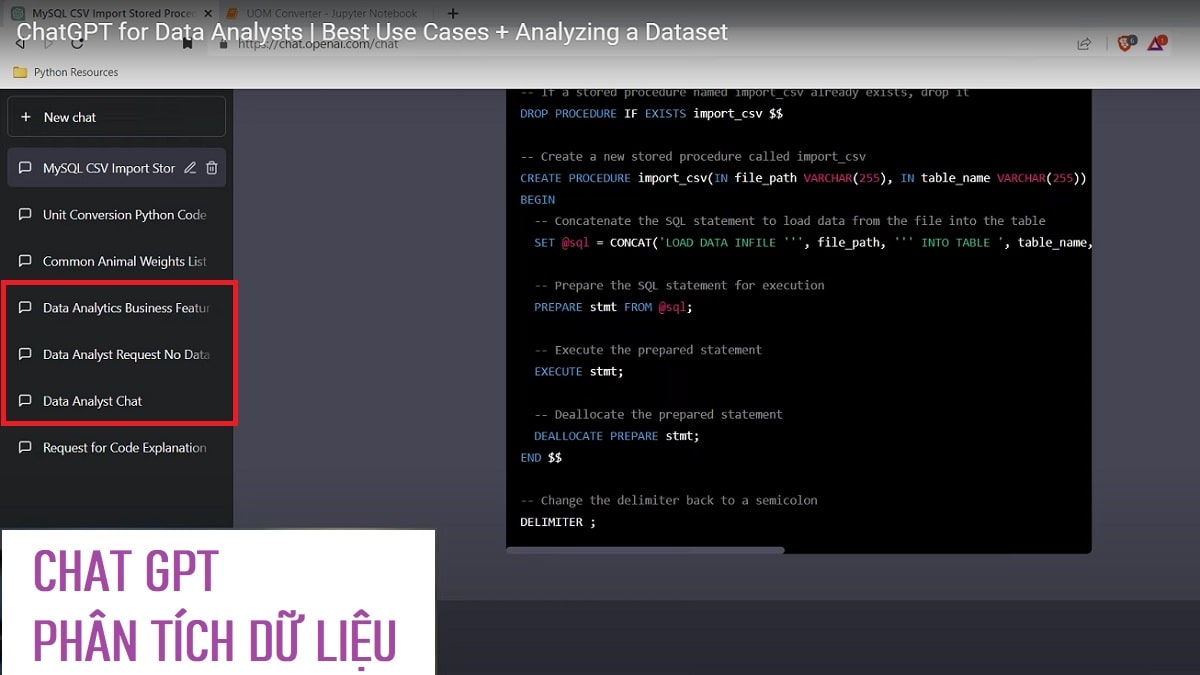 cách sử dụng Chat GPT để phân tích dữ liệu