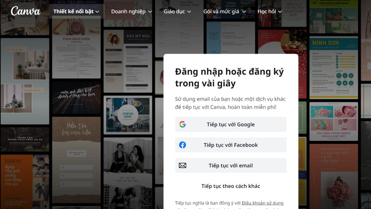 Hướng dẫn cách tự làm slide trên Canva bước 1