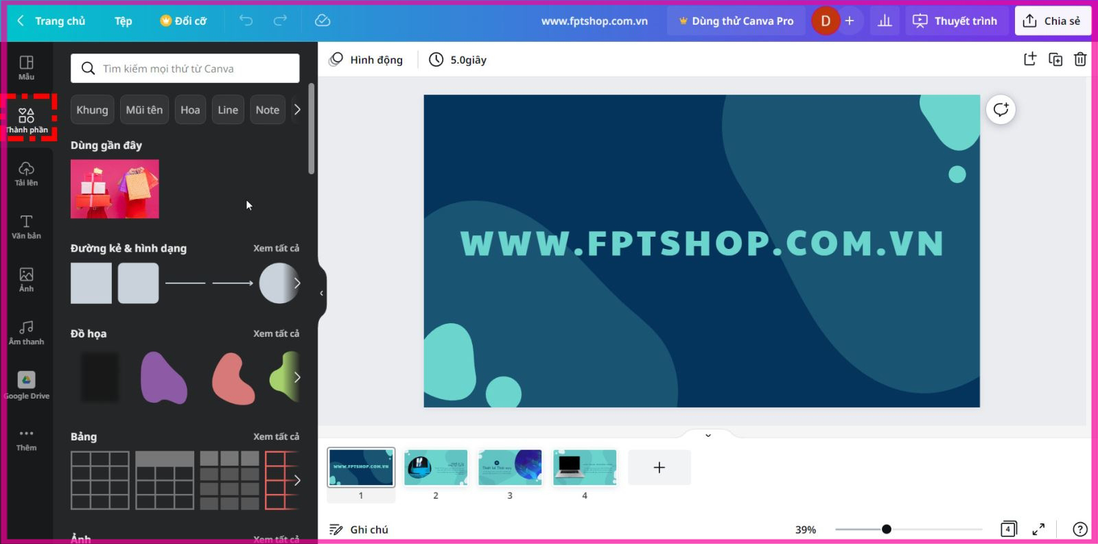 Hướng dẫn cách tự làm slide trên Canva bước 6