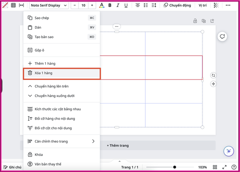 Hướng dẫn cách xóa hàng hoặc cột 1