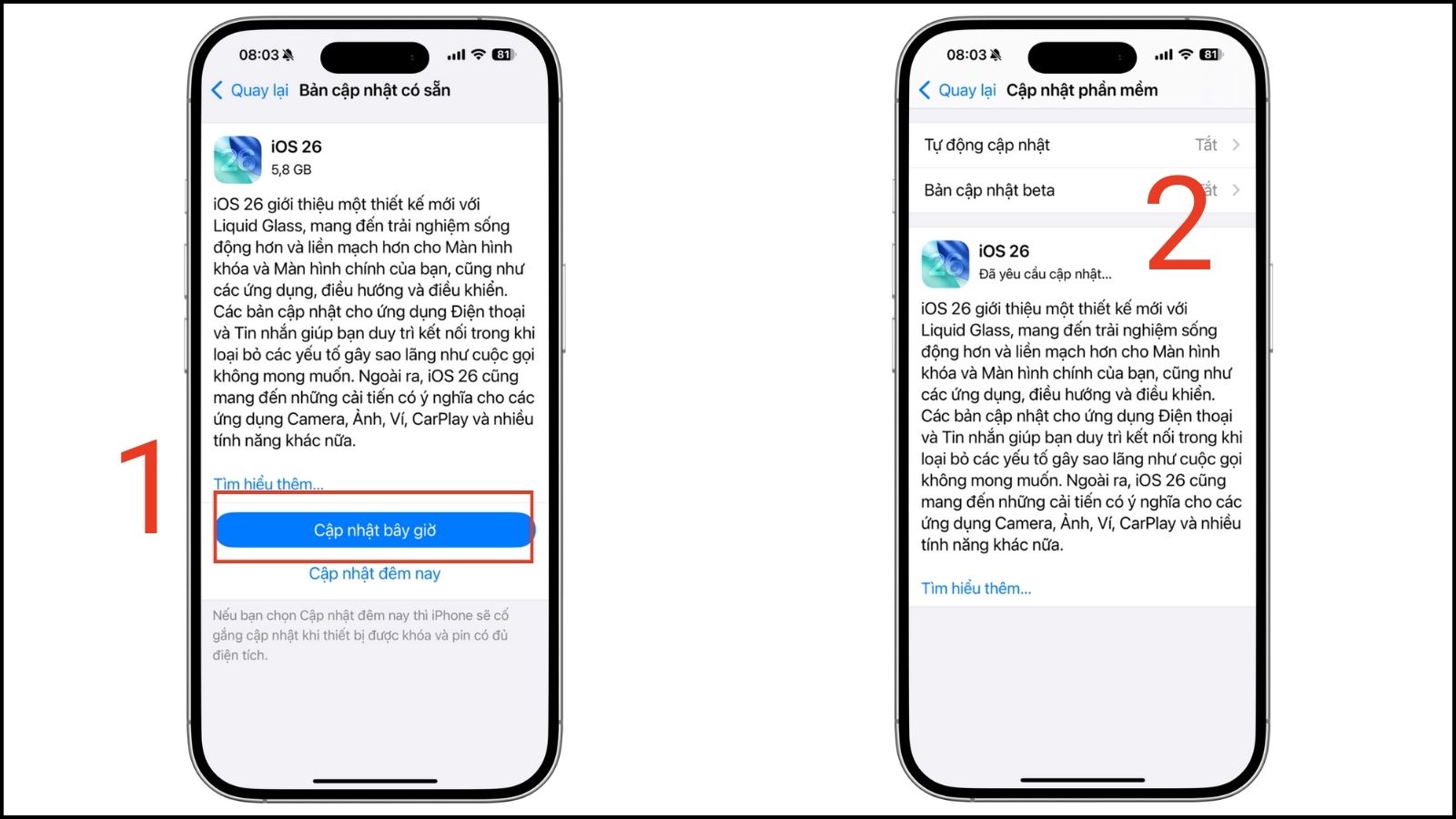 Hướng dẫn cách cập nhật iOS 26 bước 2