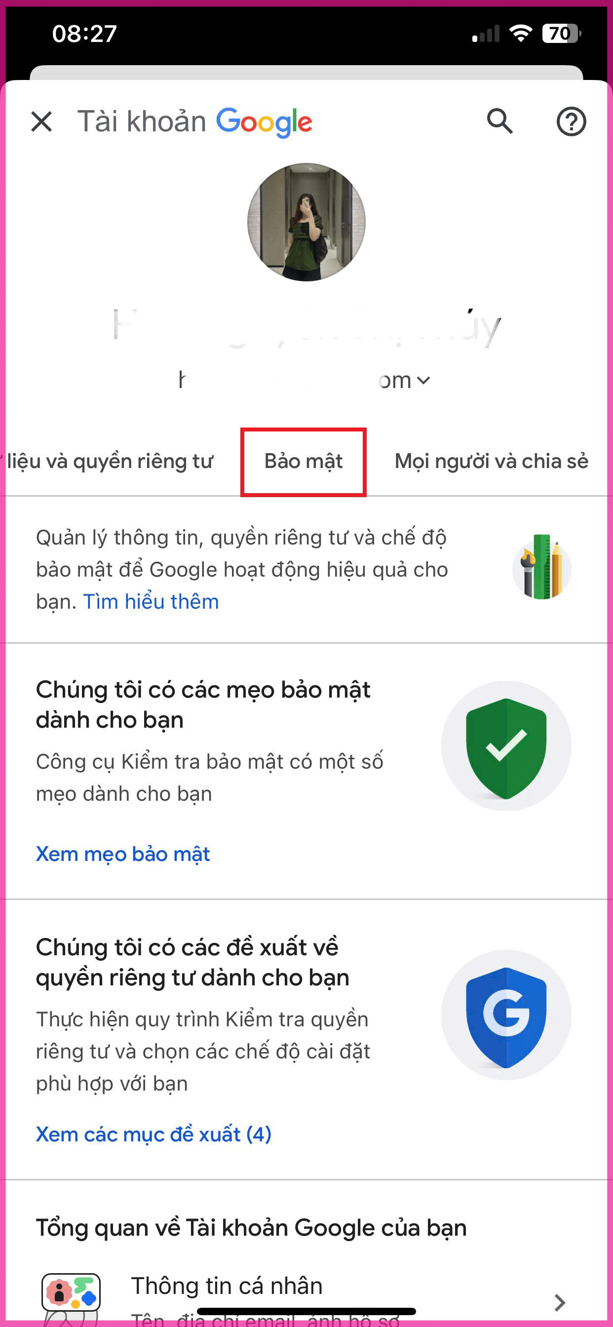 Hướng dẫn chi tiết cách bật xác minh 2 bước Gmail trên điện thoại bước 2.1