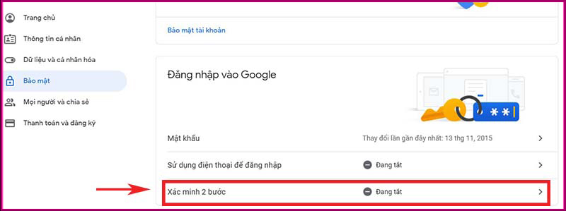 Hướng dẫn chi tiết cách bật xác minh 2 bước Gmail trên máy tính bước 1.1