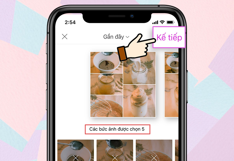 Cách ghép ảnh trên iPhone bằng ứng dụng Picsart bước 3