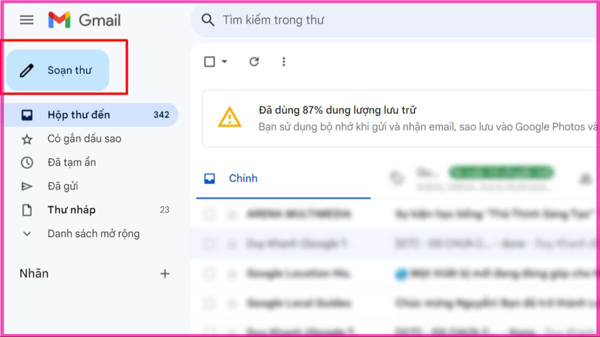 Hướng dẫn gửi video qua Gmail trên máy tính bước 1