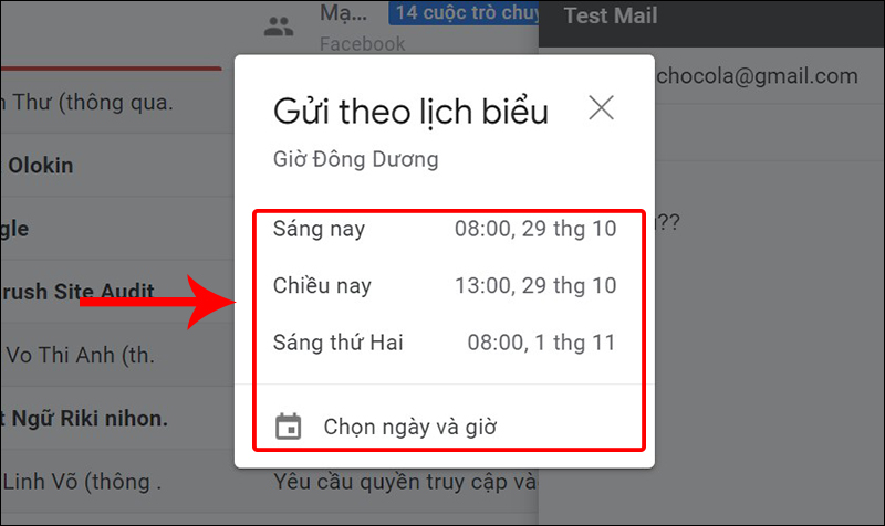 Hướng dẫn lên lịch hẹn giờ gửi mail trong Gmail trên máy tính bước 3