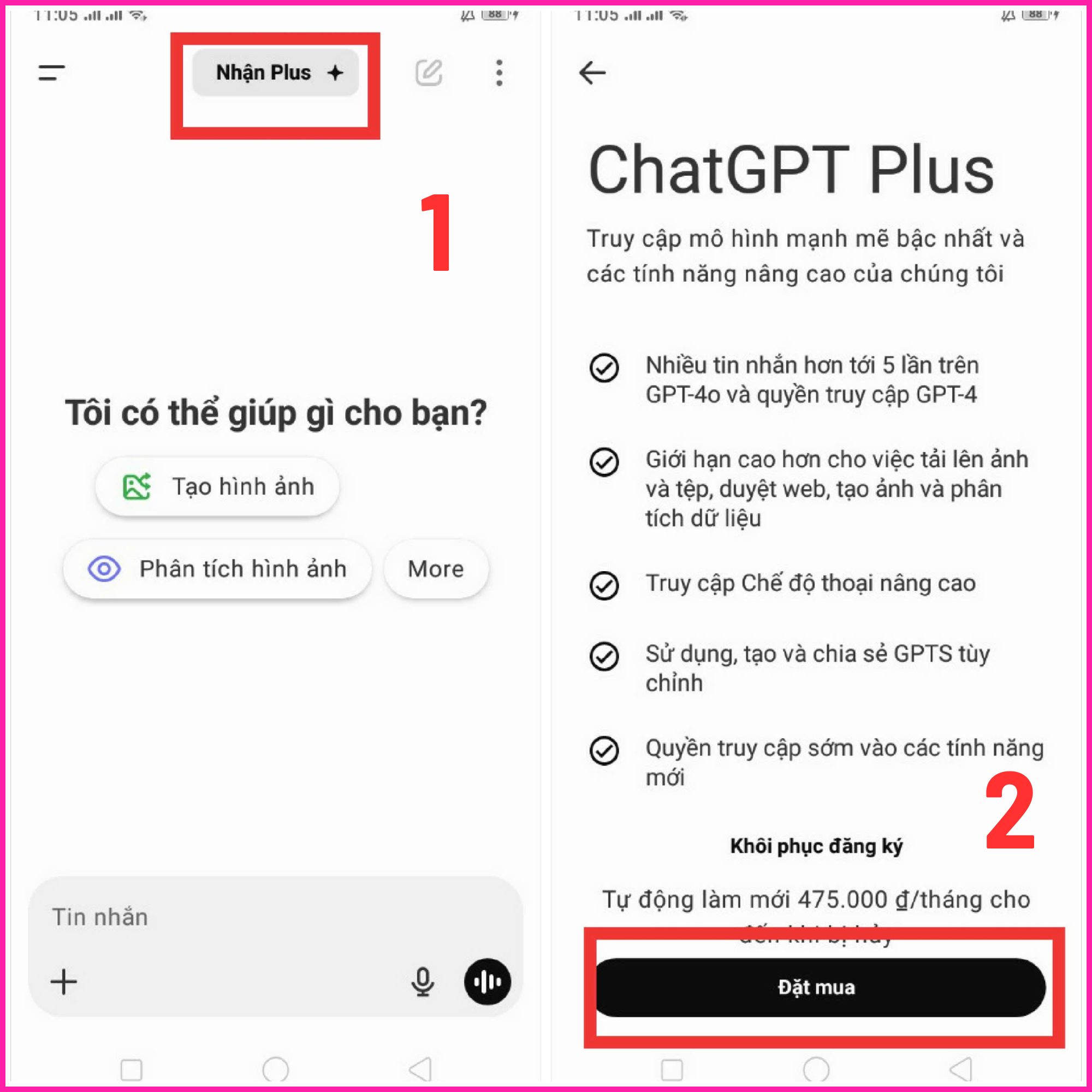 sử dụng ChatGPT-4o trên thiết bị điện thoại b3