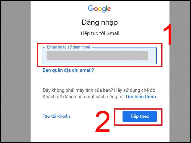 Hướng dẫn thao tác trên máy tính Bước 1