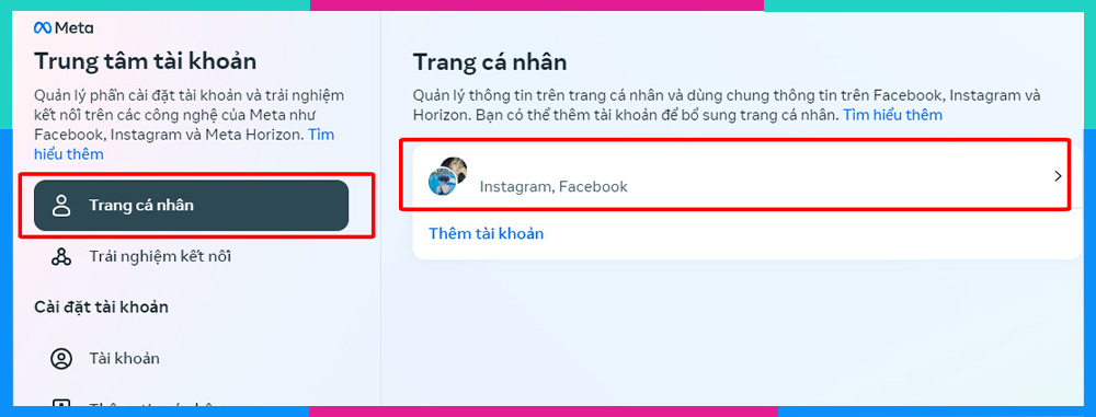 Hủy liên kết Instagram với Facebook trên máy tính B7