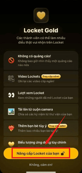 cách mua locket gold điện thoại
