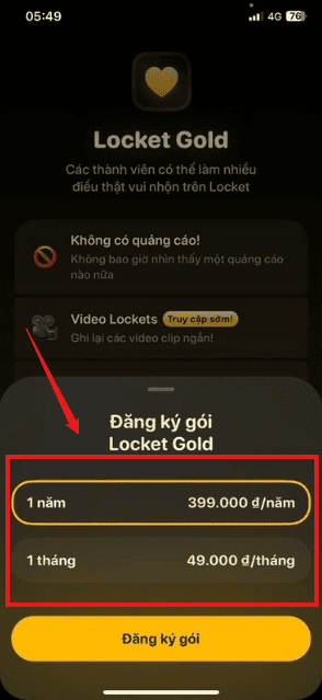 mua locket gold nhanh chóng